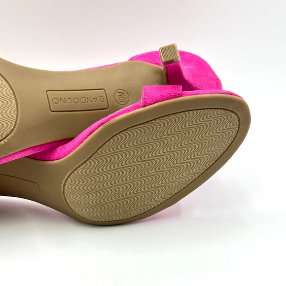 Bandolino Womens Size 10 Fuchsia Pink Faux Suede Microsuede Sandals Heels Shoes - Picture 11 of 13